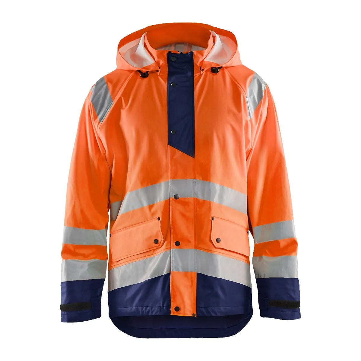 Rain Jacket Level 1 4323 High Vis Oranje/Marineblauw - Blåkläder