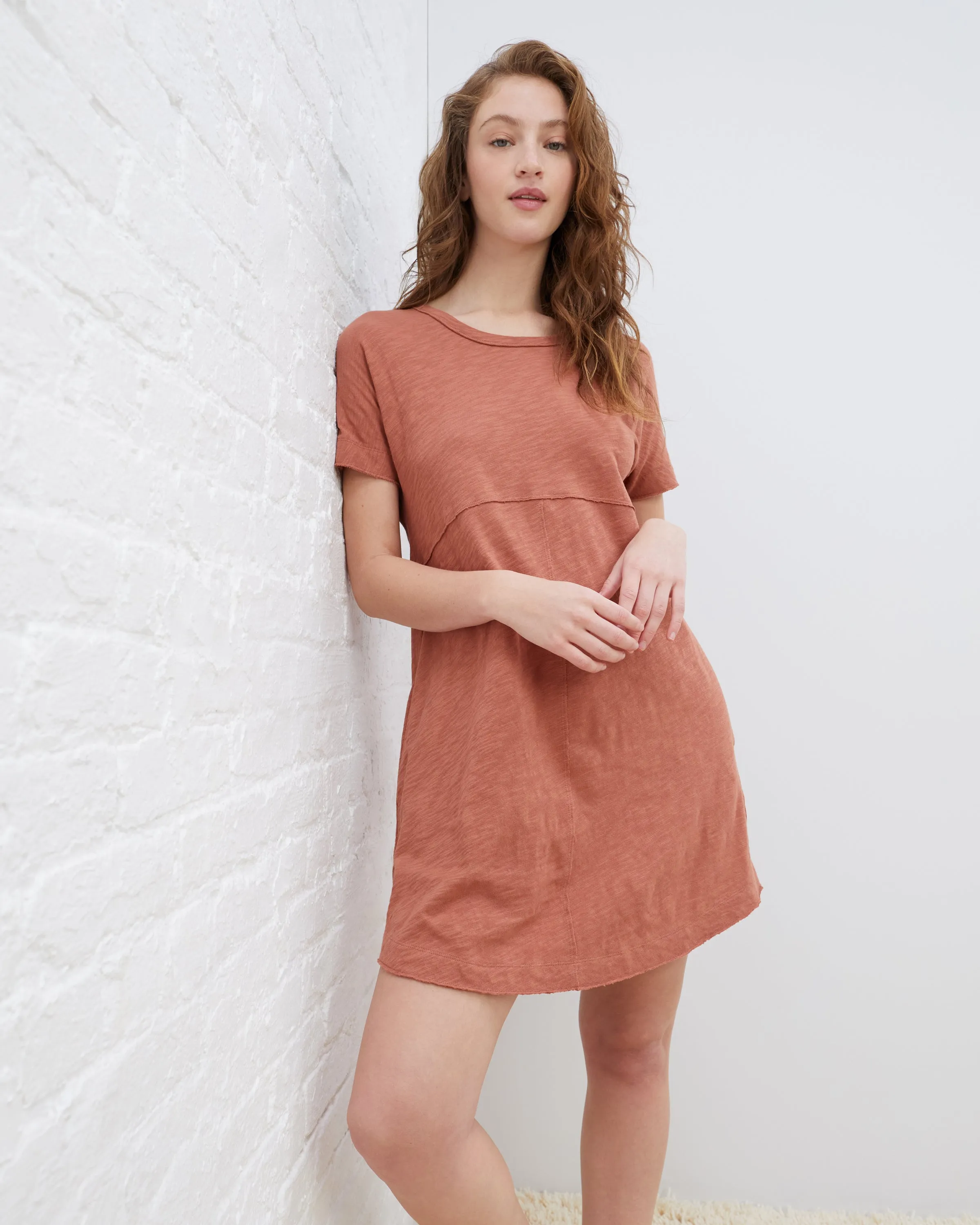 Raw Hem Tee Shirt Dress