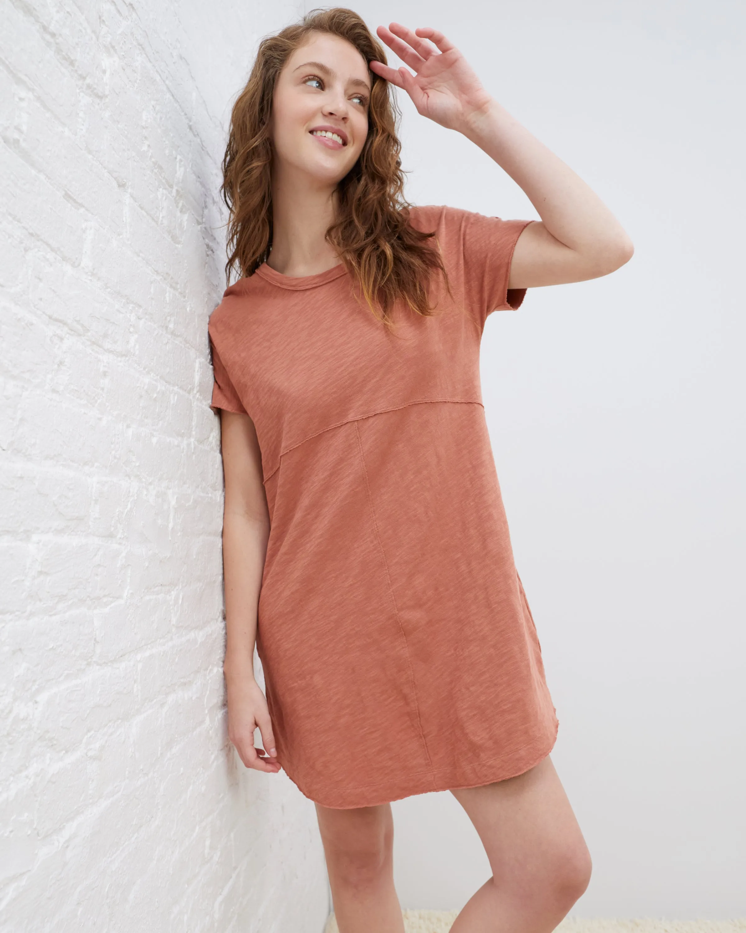 Raw Hem Tee Shirt Dress