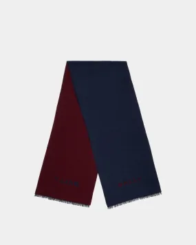 Scarf In Blue And Red Wool 