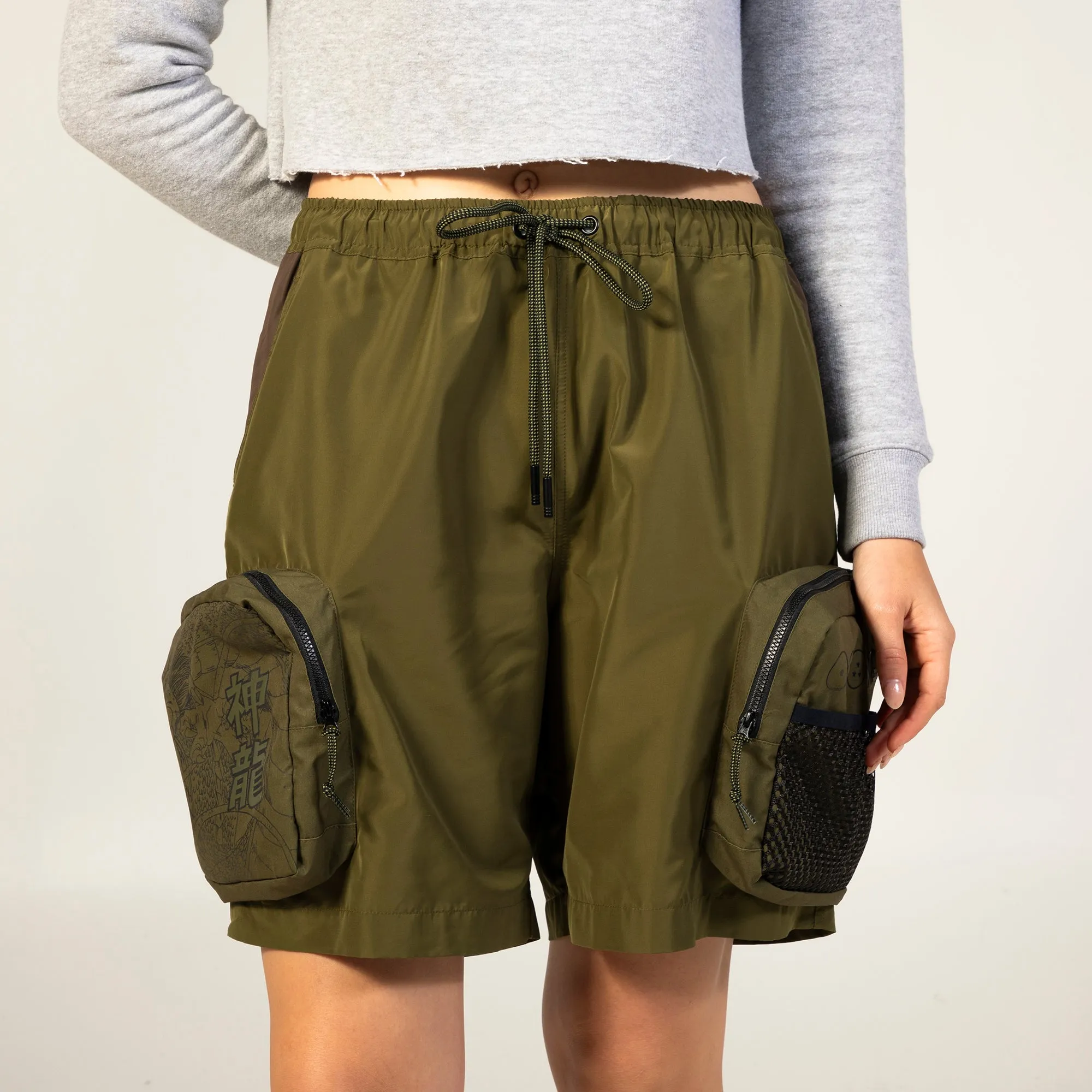 Shenron Olive Green Cargo Short