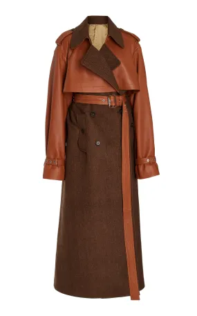 SIMKHAI Doni Vegan Leather Trench Coat