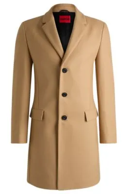 Slim-fit coat in a wool blend