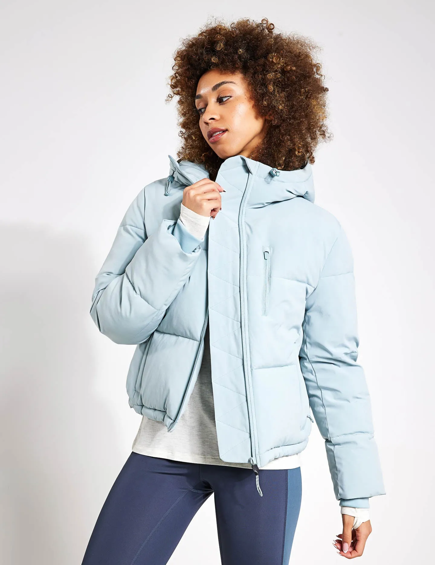 Stormwear Hooded Cropped Puffer - Light Mint