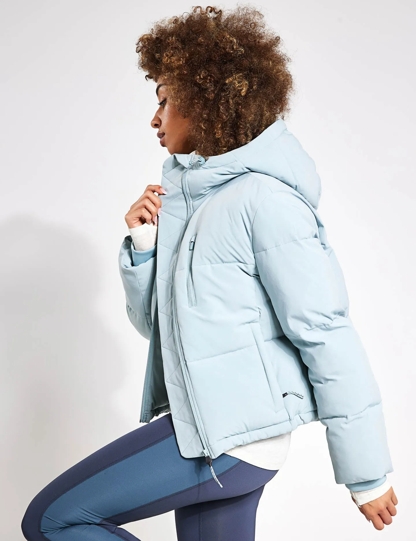 Stormwear Hooded Cropped Puffer - Light Mint