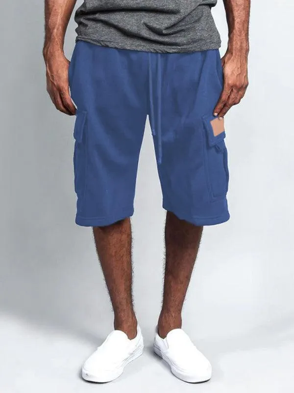 Straight-Leg Men Linen Cargo Shorts