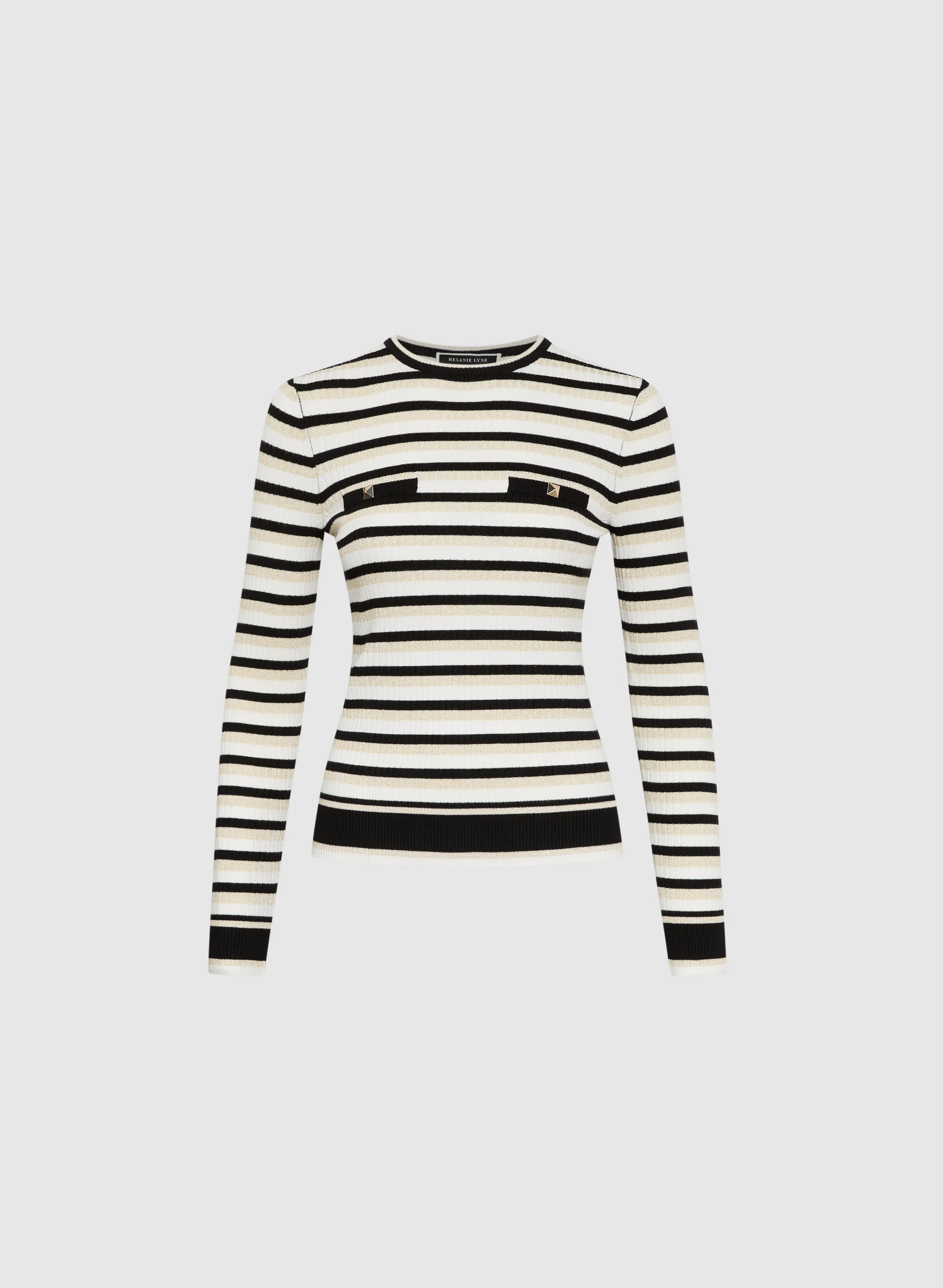 Stripe Print Ribbed Sweater