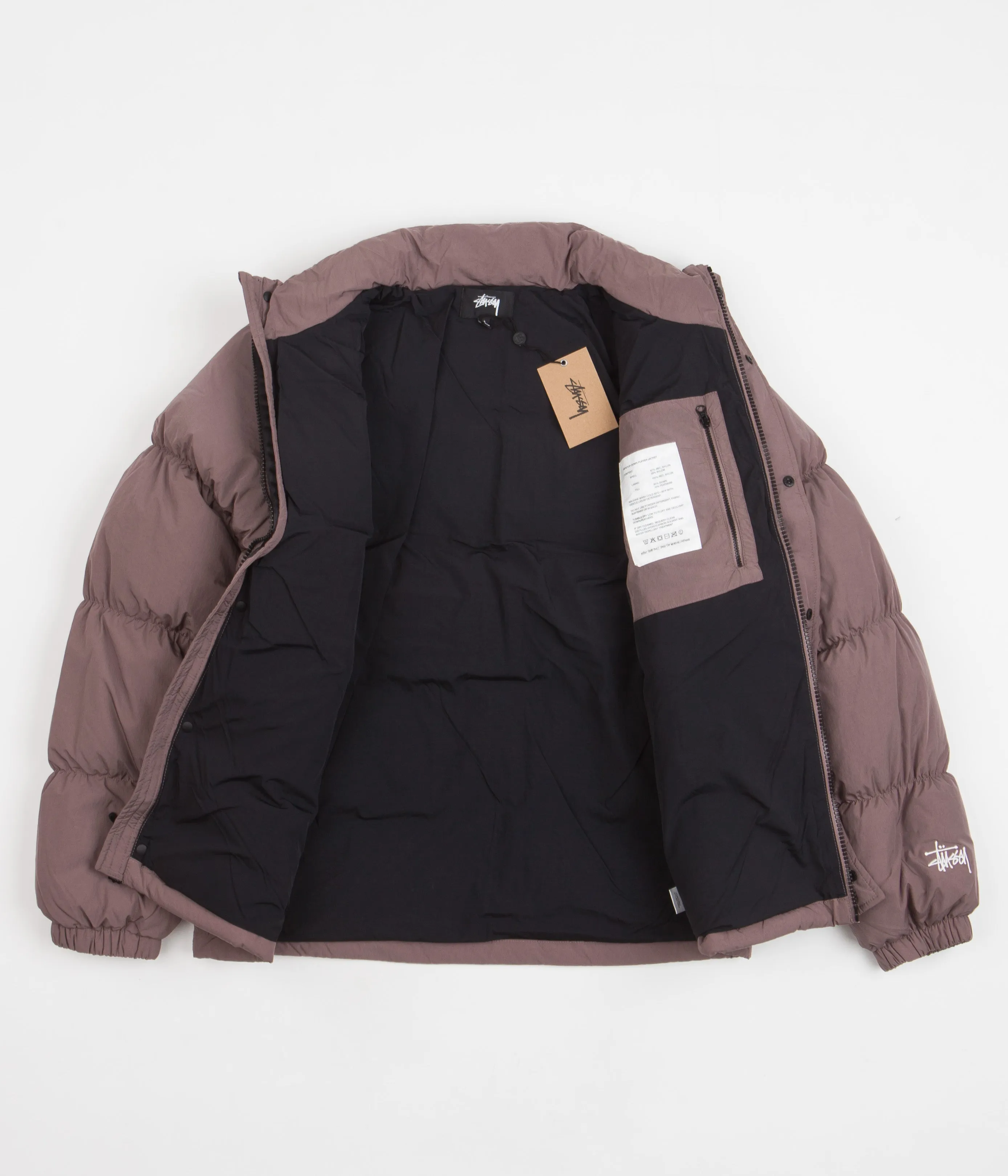 Stussy Ripstop Down Puffer Jacket - Rose