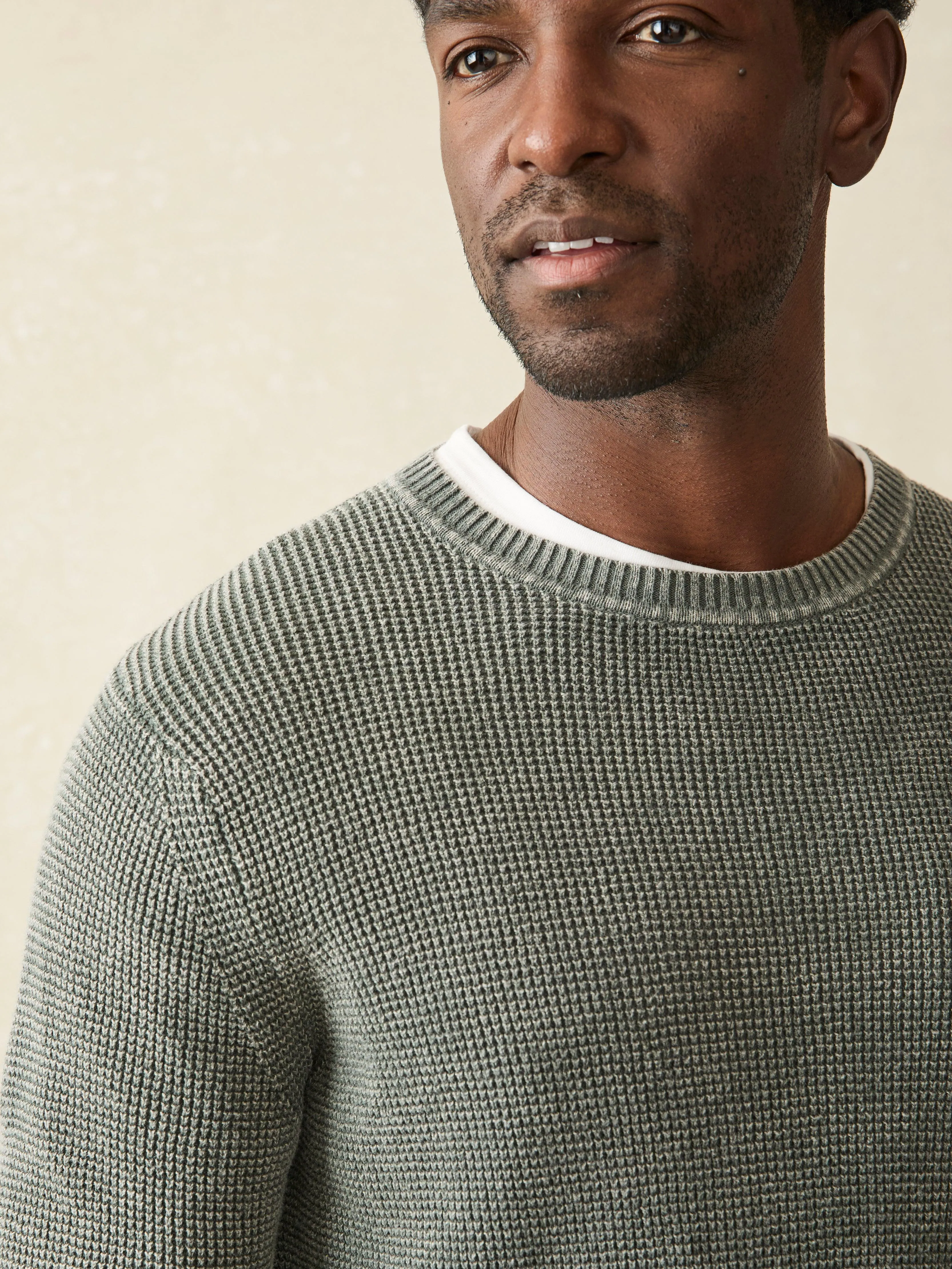 Sunwashed Crewneck Sweater (Tall) - Mountain Olive