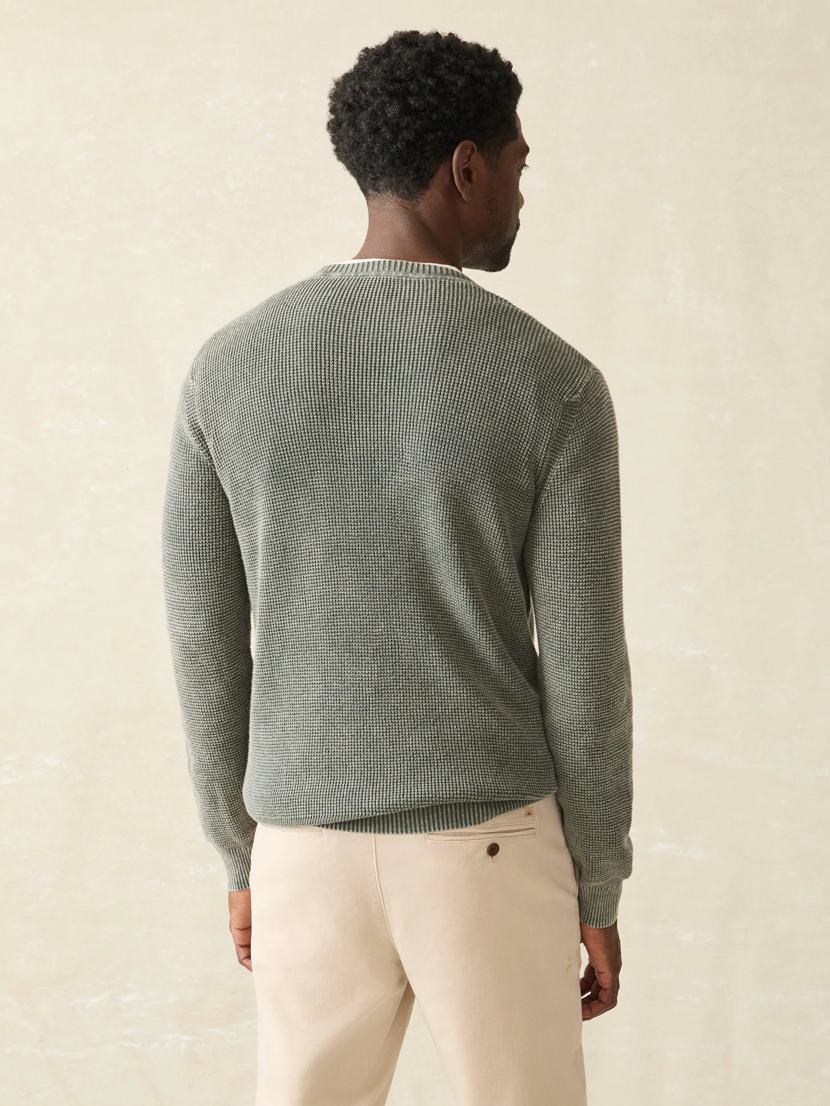 Sunwashed Crewneck Sweater (Tall) - Mountain Olive