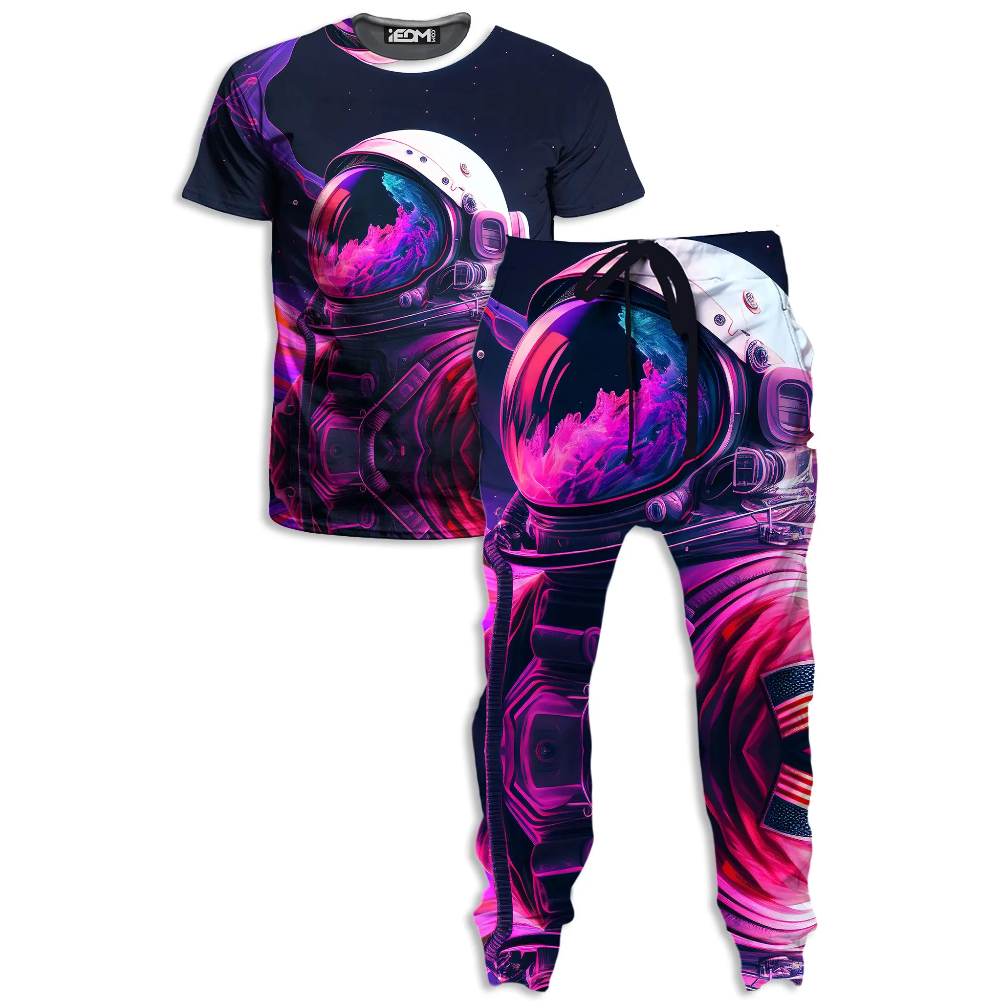 Synthwave Astronaut T-Shirt and Joggers Combo