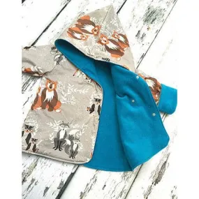 Teal Hello Bear Reversible Charlie Jacket