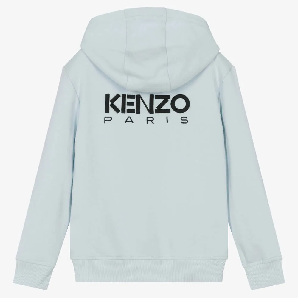 Teen Boys Blue Logo Zip-Up Hoodie