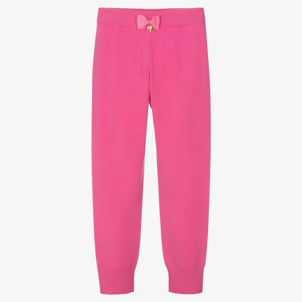 Teen Girls Pink Knitted Joggers