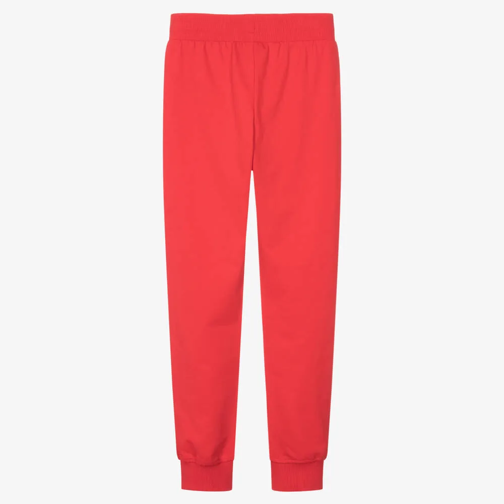 Teen Red Cotton Teddy Bear Joggers