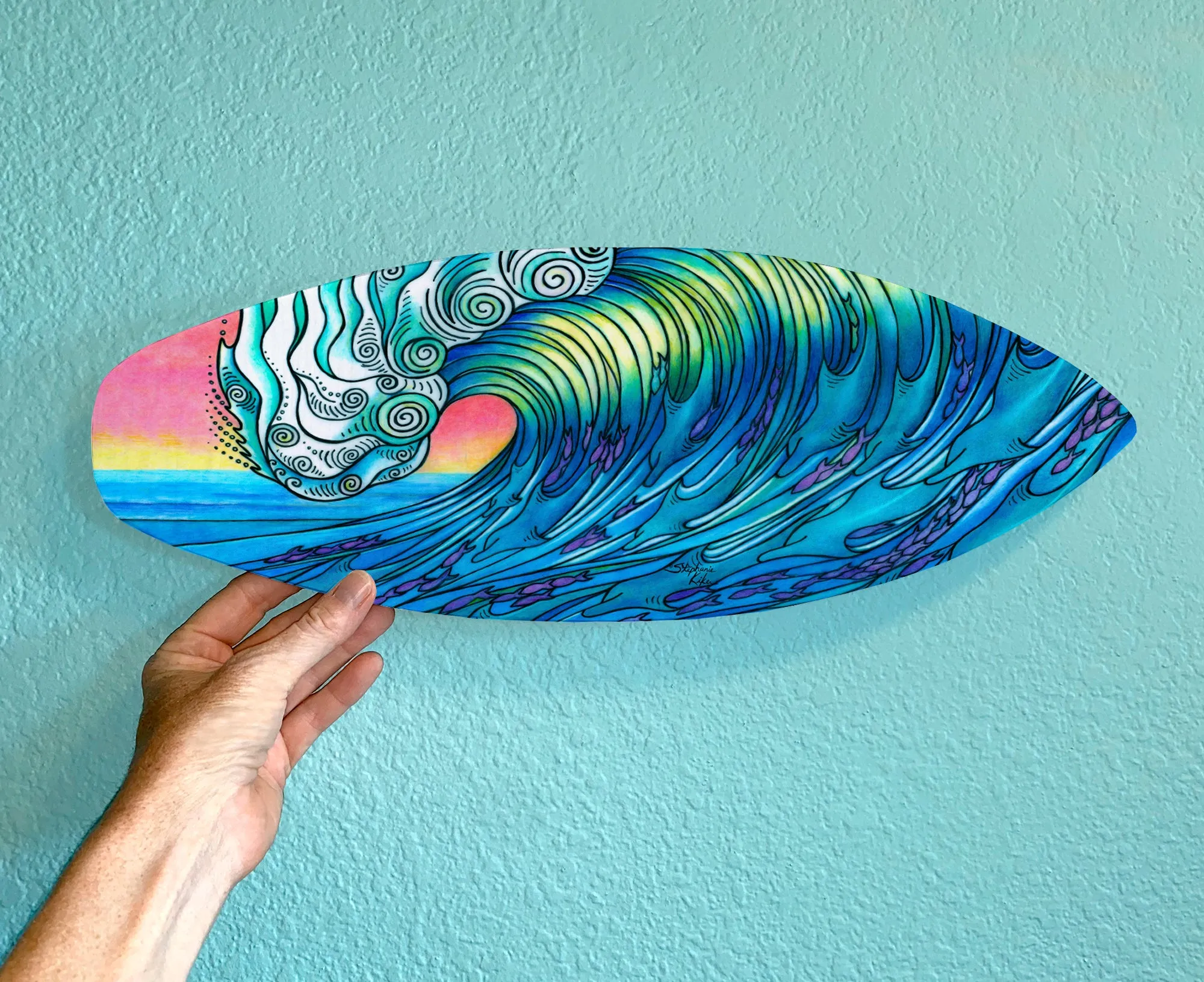 The Wave Surfboard Wall Art