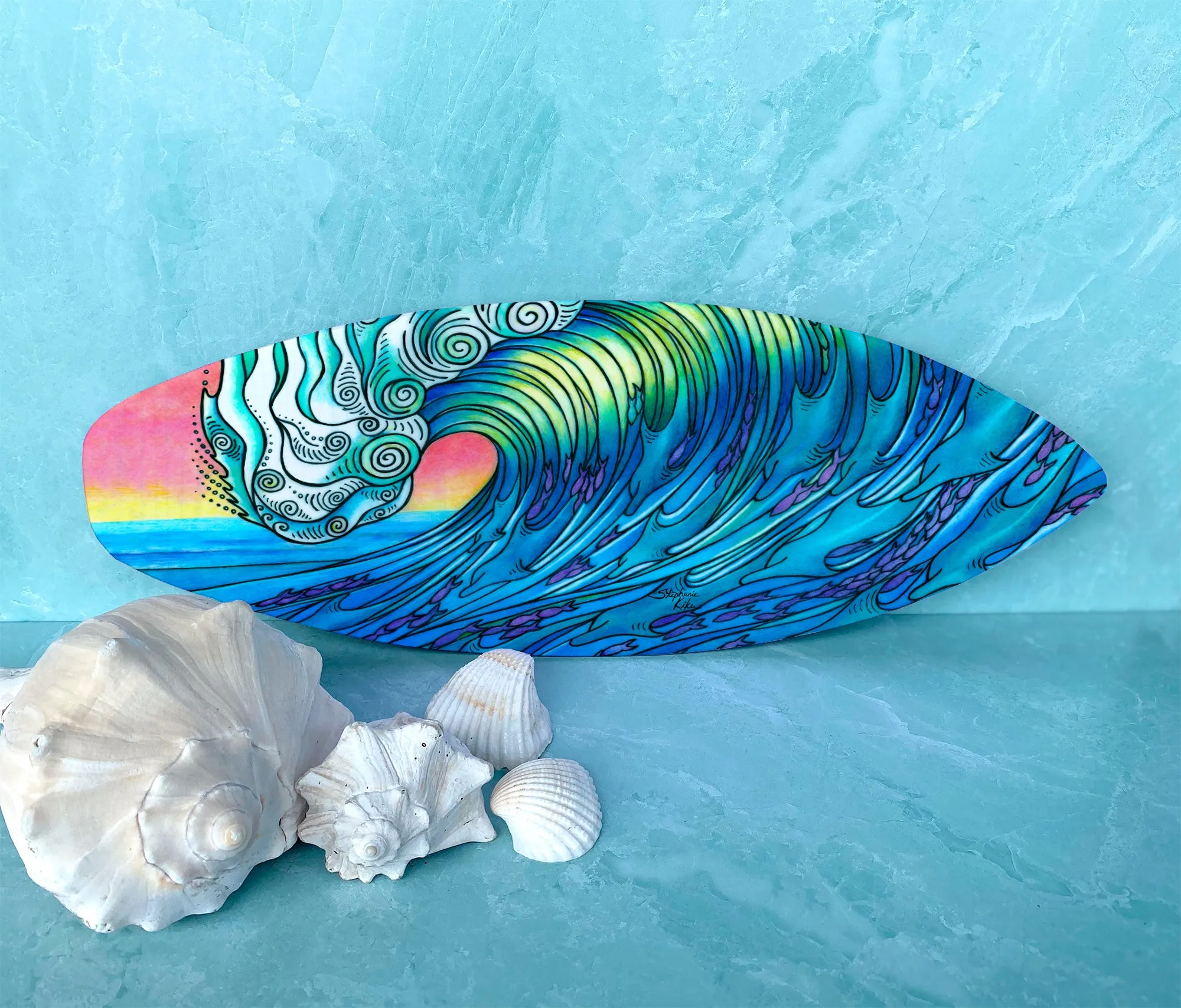 The Wave Surfboard Wall Art