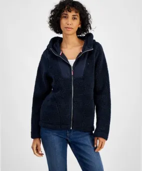 Tommy Hilfiger Women's Sherpa Zip-Front Hooded Jacket