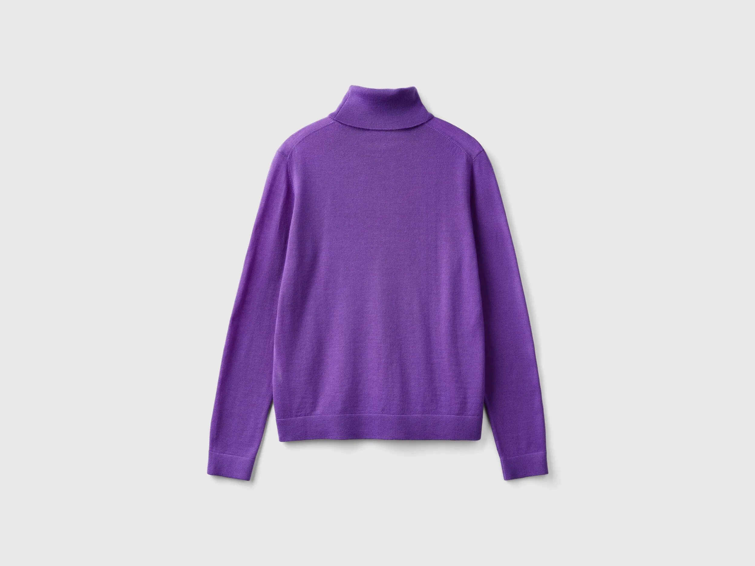 Turtleneck in pure Merino wool - Purple | Benetton