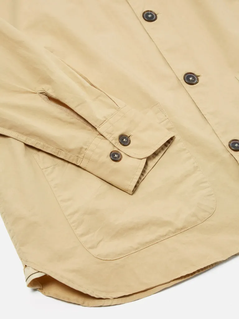 Universal Works Travail Shirt in Sand Organic Fine Poplin