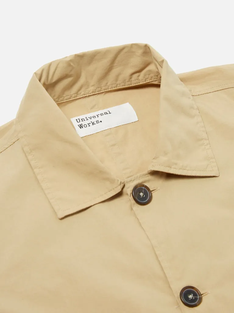 Universal Works Travail Shirt in Sand Organic Fine Poplin