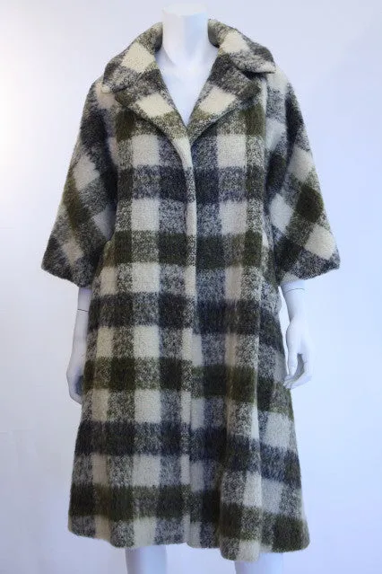 Vintage 50's LILLI ANN Plaid Mohair Coat