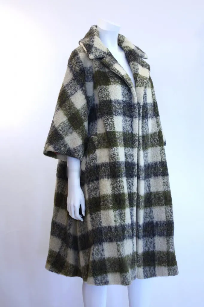 Vintage 50's LILLI ANN Plaid Mohair Coat