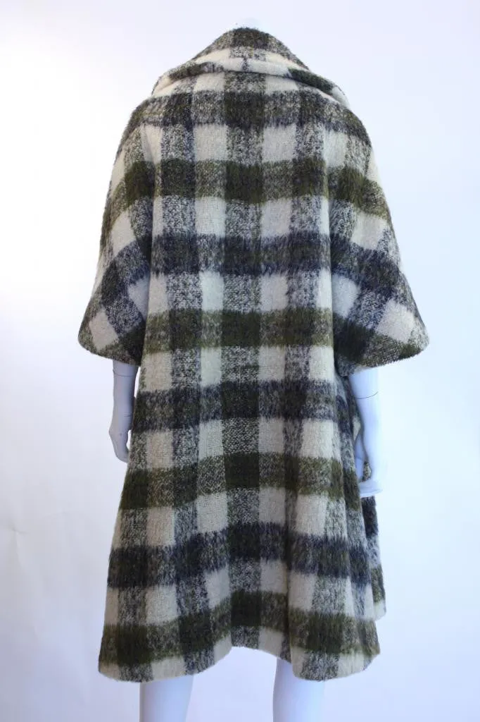 Vintage 50's LILLI ANN Plaid Mohair Coat