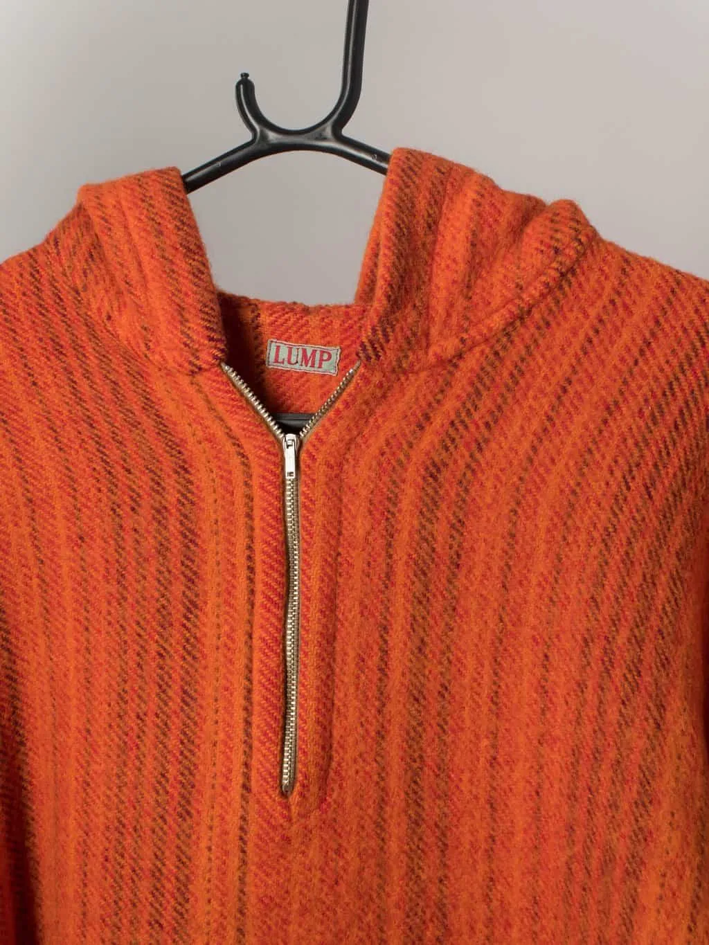 Vintage wool Baja hoodie orange South American Aztec festival jumper – Large