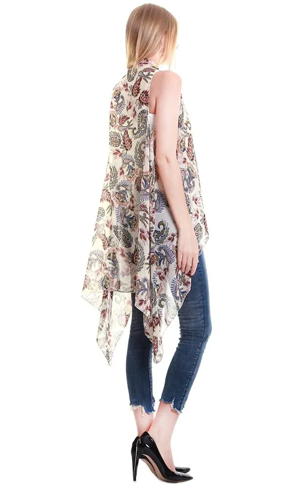 VP8792 Paisley Pattern Design Scarf Vest