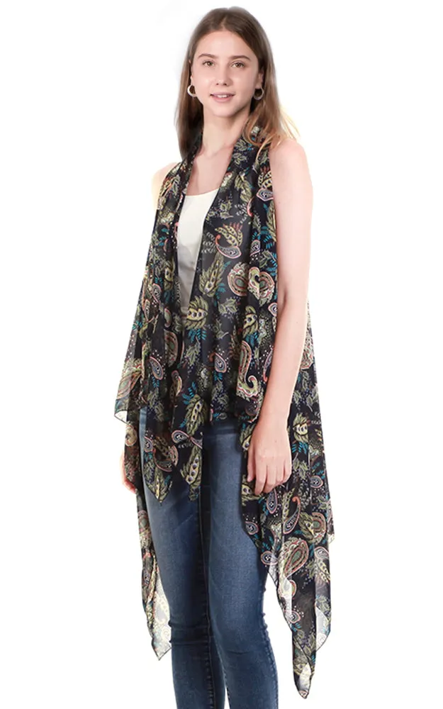 VP8792 Paisley Pattern Design Scarf Vest