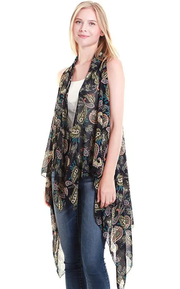 VP8792 Paisley Pattern Design Scarf Vest