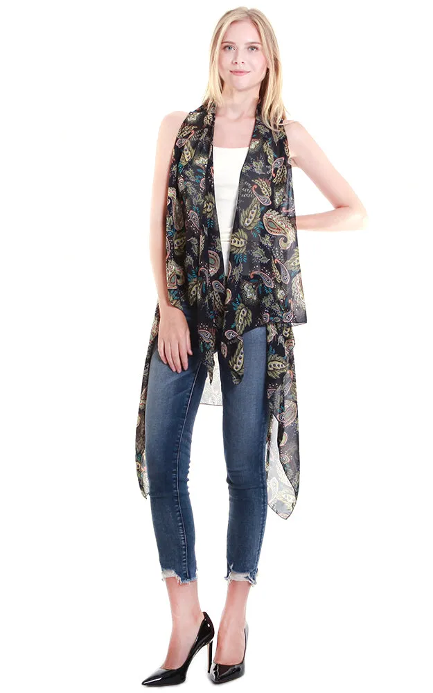 VP8792 Paisley Pattern Design Scarf Vest