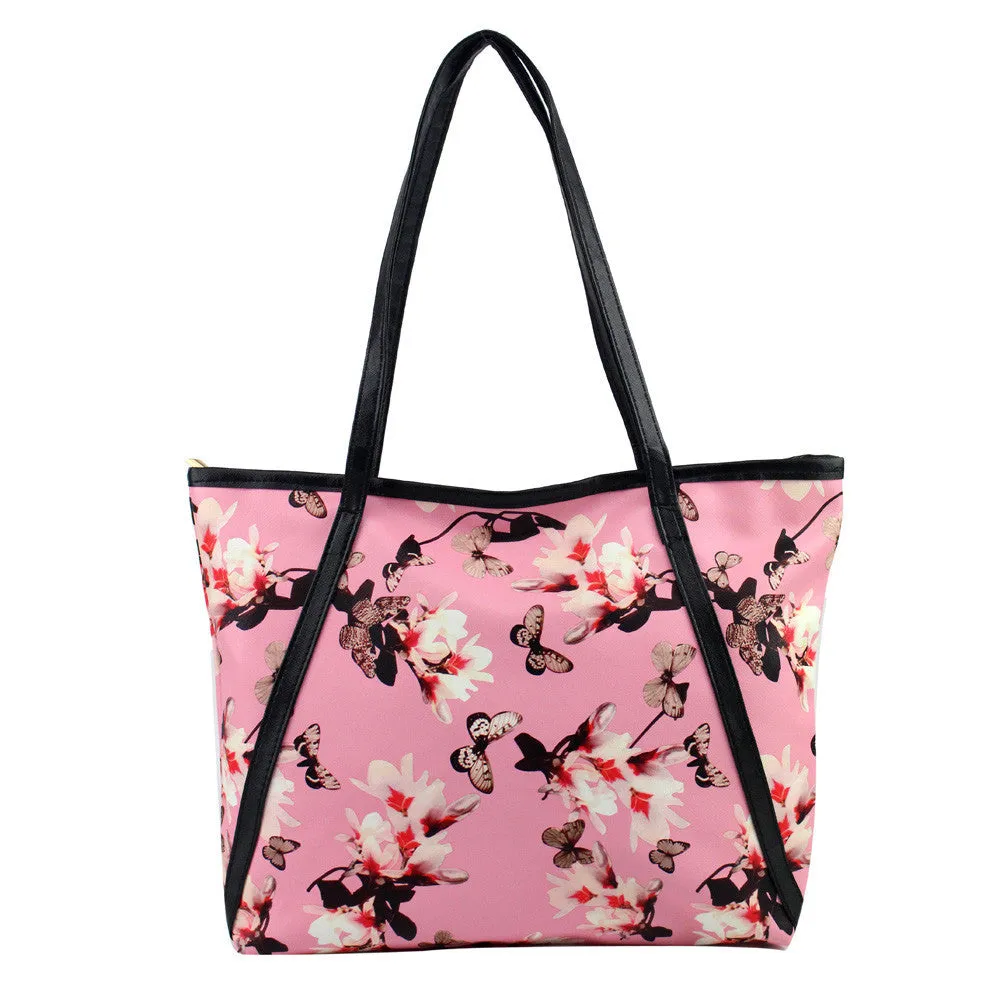 Women Bag PU Leather Flowers Pattern Handbag Shoulder Tote Bags Messenger Bolsos Femenina