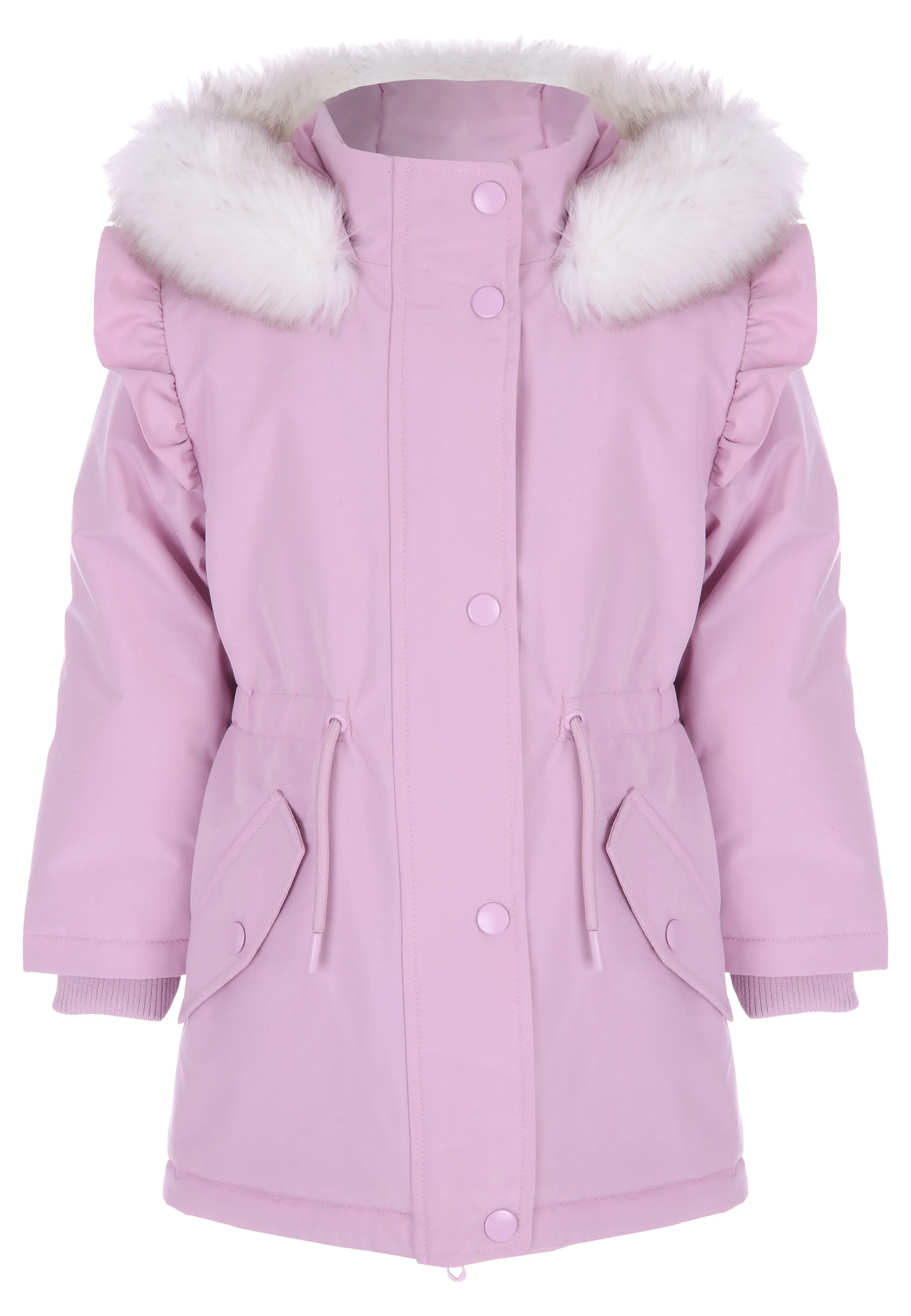 Younger Girls Pink Padded Parka Coat