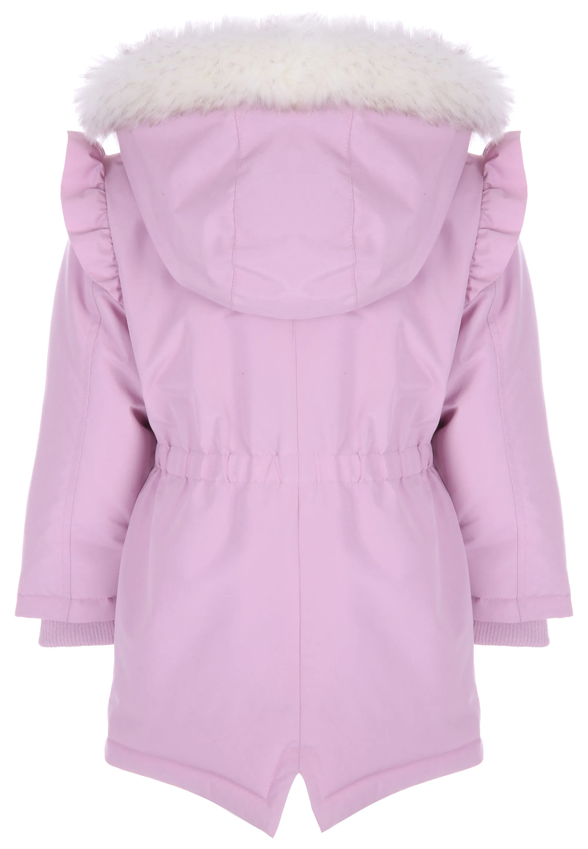 Younger Girls Pink Padded Parka Coat