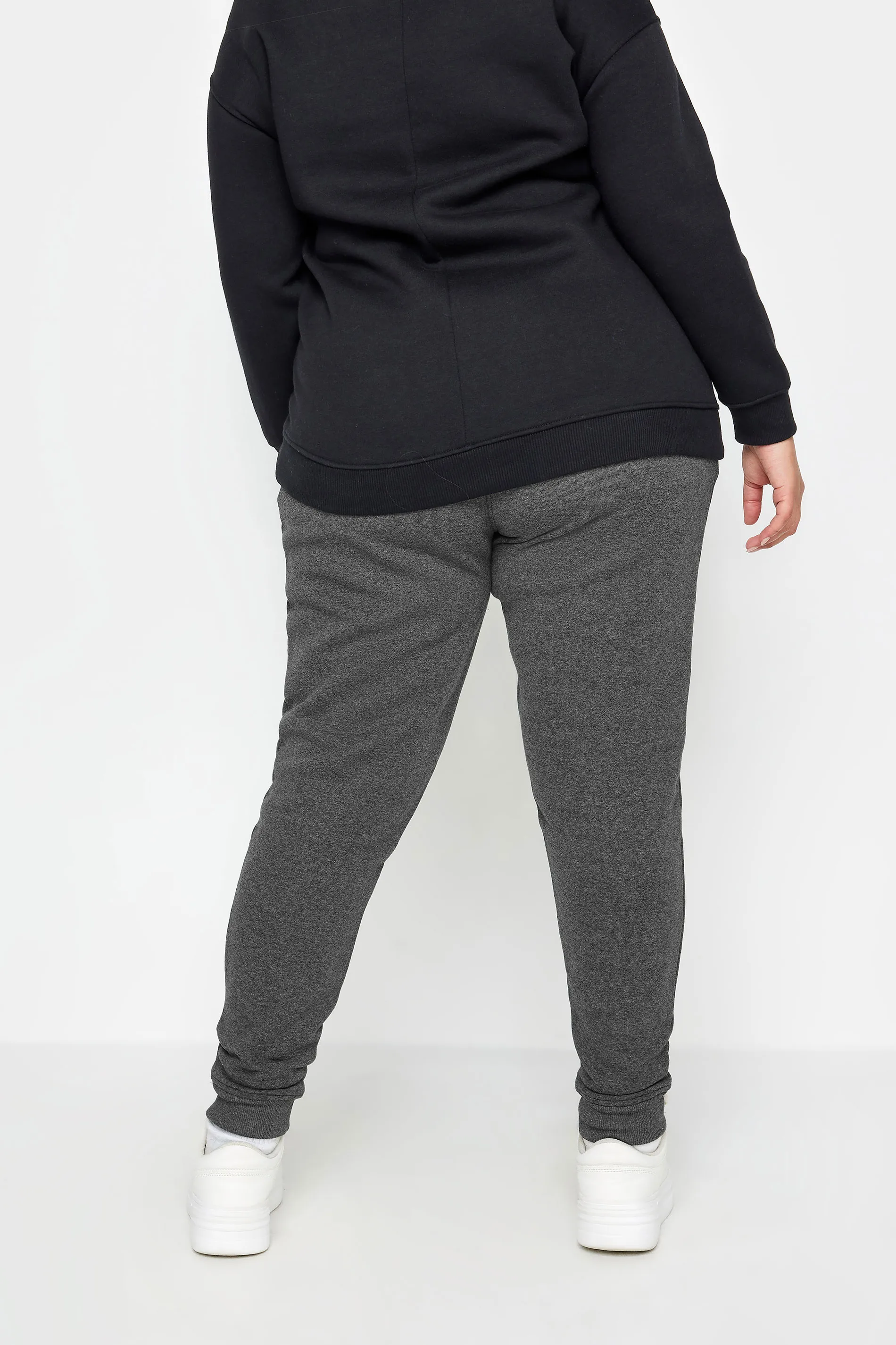 YOURS Curve Charcoal Grey Cuffed Stretch Joggers