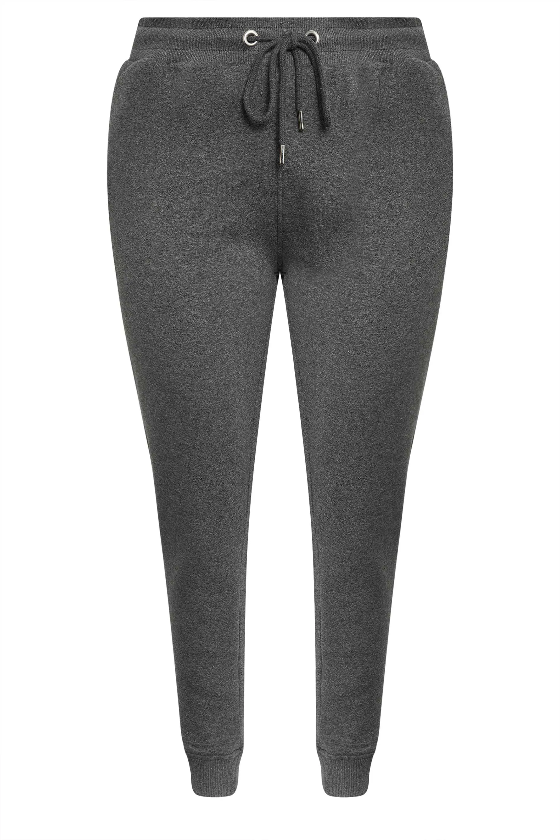 YOURS Curve Charcoal Grey Cuffed Stretch Joggers