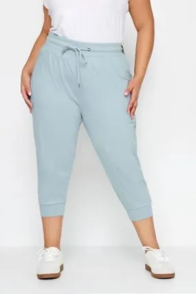 YOURS Curve Pastel Blue Cropped Joggers