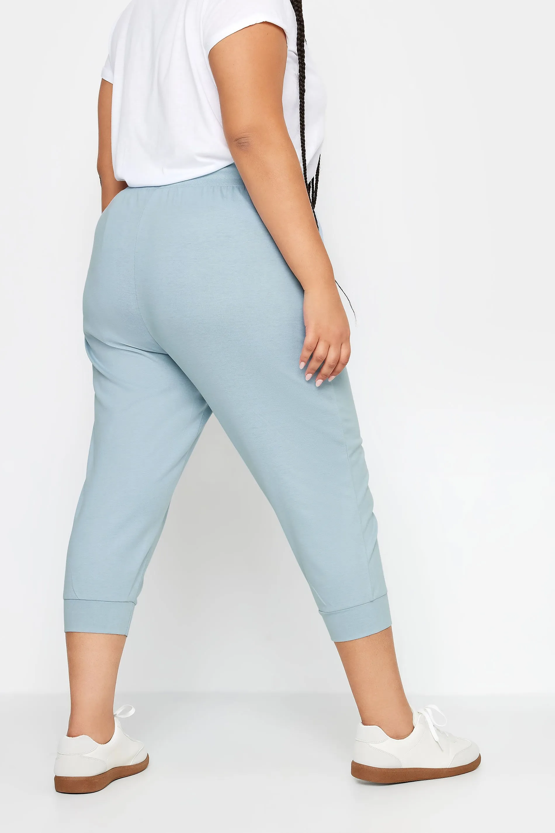 YOURS Curve Pastel Blue Cropped Joggers