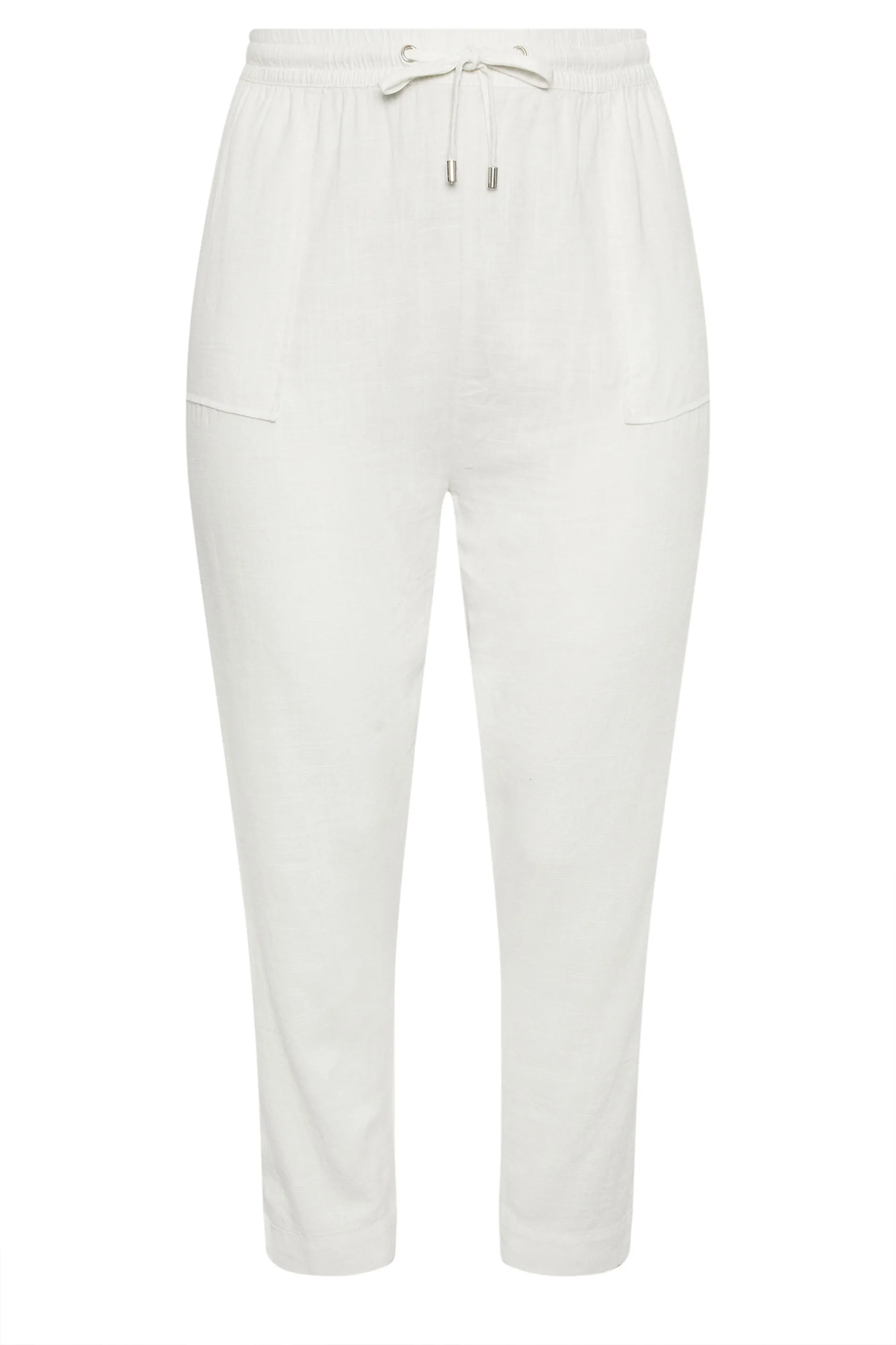 YOURS Curve White Linen Joggers