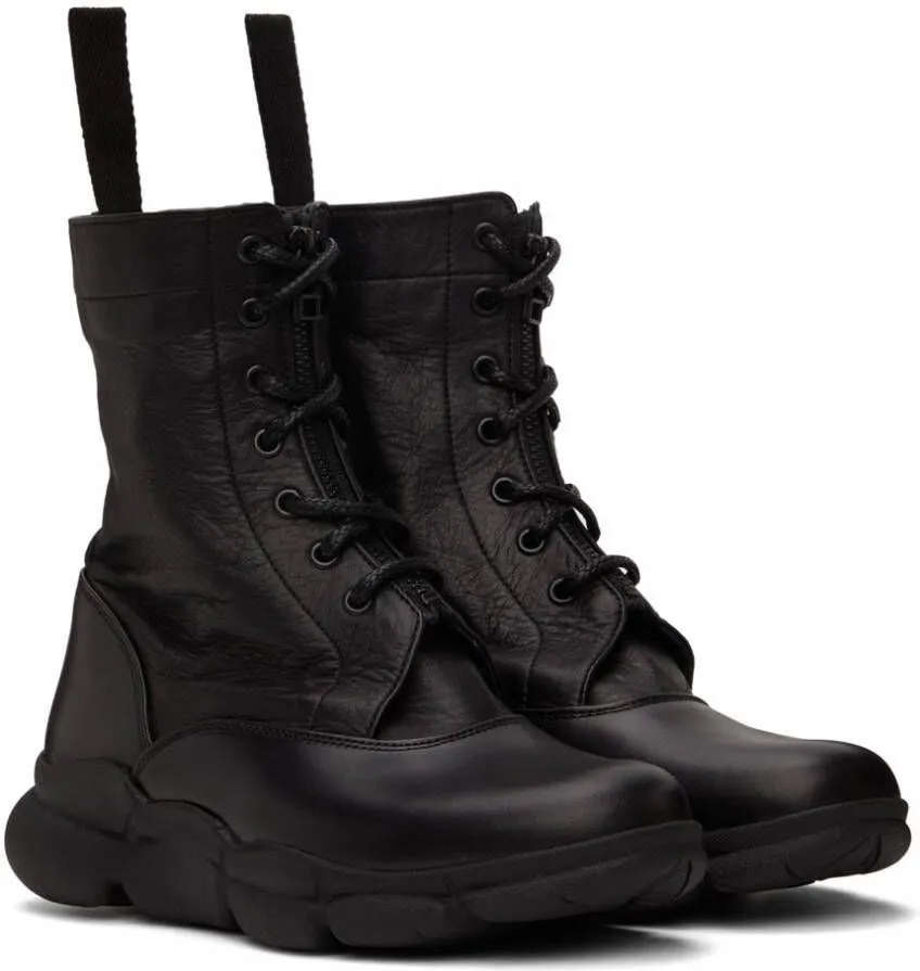 Y's Black Nume Ankle Boots